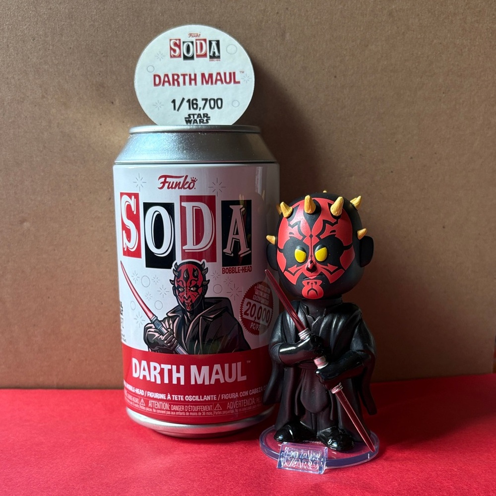 👽 Funko Pop  Soda BOBBLE HEAD Darth Maul Red and Black Vinyl Figure 👽 NWOT 👽